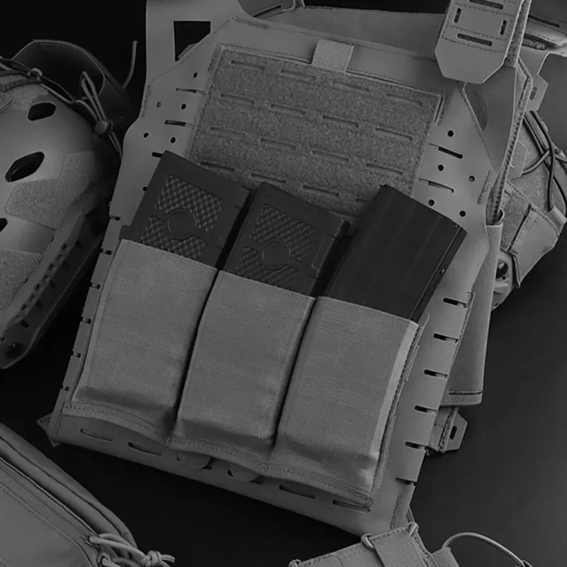 Bolsa táctica de 5,56/7,62mm, ligera, elástica, Triple Mag, caza CS Wargame Molle, accesorios del sistema, riñonera, funda - imagen 4