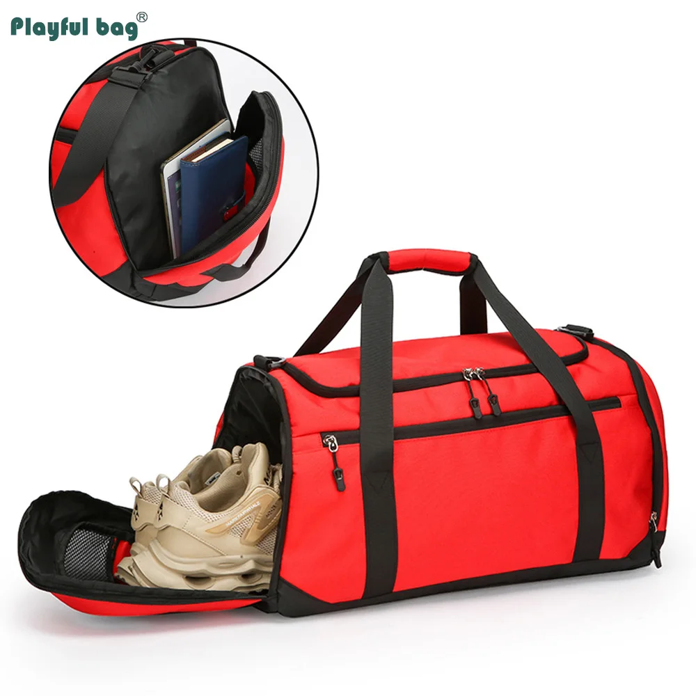 Bolso de viaje de gran capacidad, bolsa de gimnasio con separación en seco y húmedo, compartimento independiente para zapatos, bolsa para deportes al aire libre AVA339 - imagen 5