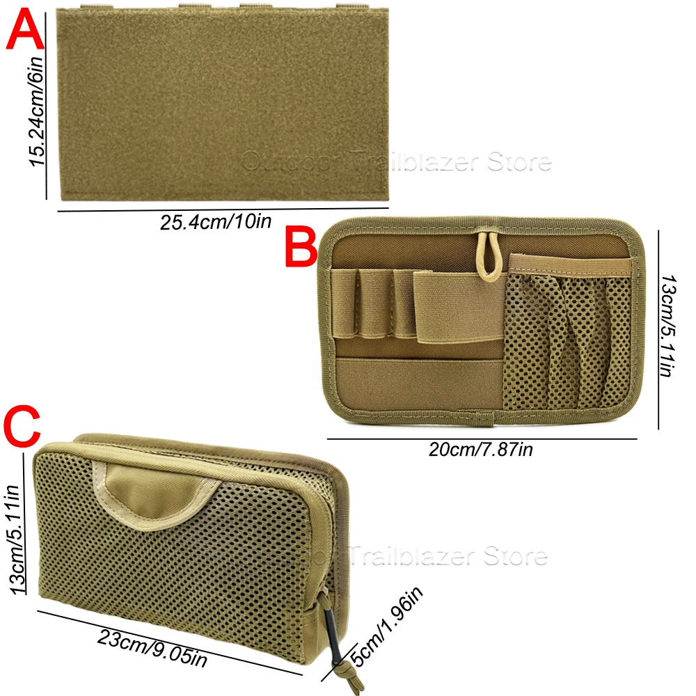 Panel táctico Molle con gancho y bucle, organizador de Panel de inserción, bolsa de malla con cremallera, conjunto para mochila, chaleco de caza, bolsa, accesorios - imagen 2