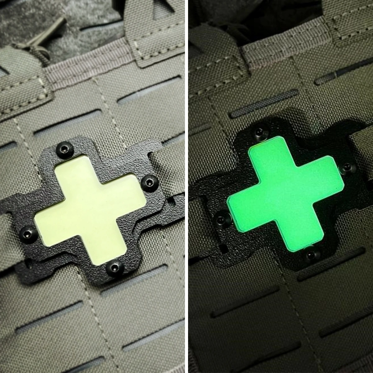 Chaleco táctico montado, accesorios médicos, Cruz, faro brillante, mochila al aire libre, barra luminosa de rescate, medallón de identificación Molle - imagen 2