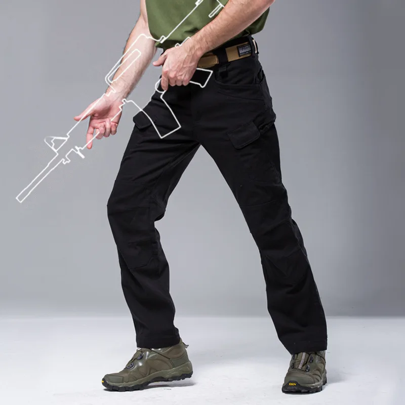 Pantalones de algodón Extra grueso para hombre, pantalón completo para deportes al aire libre, senderismo, escalada, resistente al desgaste, tácticos con múltiples bolsillos - imagen 2