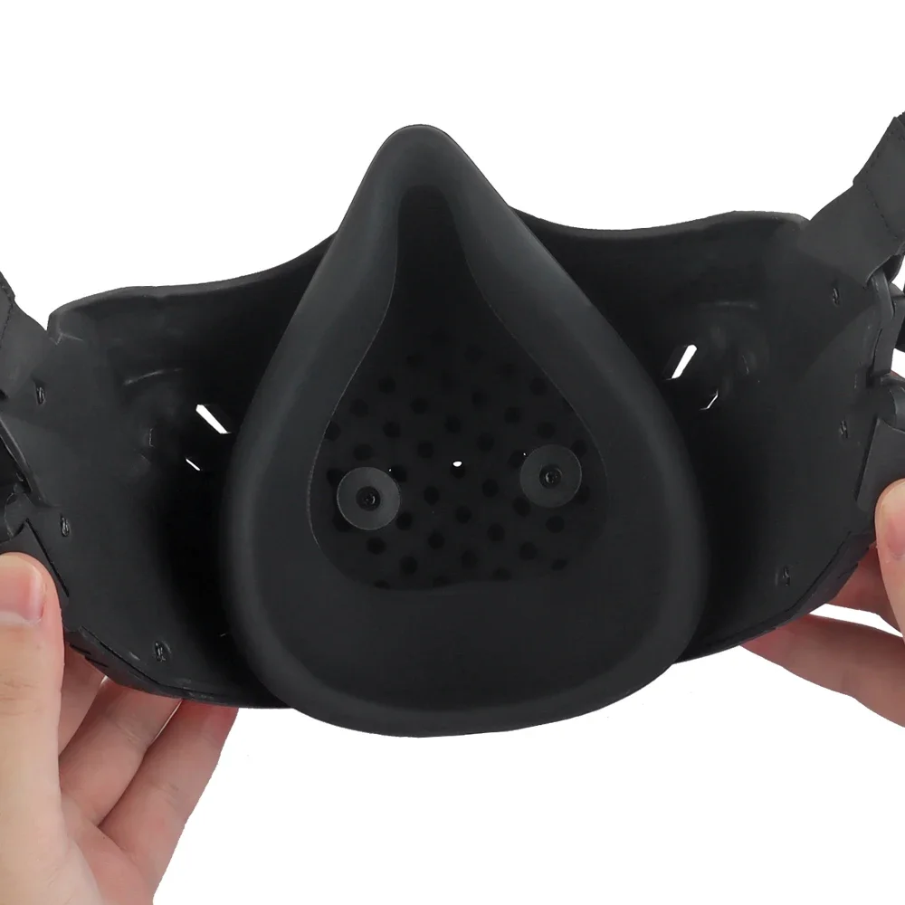 PartyCosplay Halloween Rebel Skull media cara máscara táctica media cara cubierta de malla transpirable Paintball CS juego máscara protectora - imagen 5