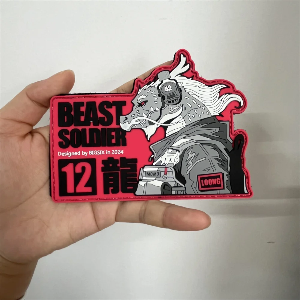 Parche de PVC 3D de bestia, Guerrero, conejo, vaca, parches de gancho y bucle para ropa, pegatinas tácticas, insignias de moral, parches de mochila - imagen 4