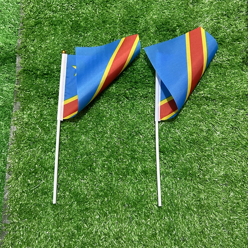 Bandera de esquí congo, bandera de mano, 10/20/50/100 Uds., 21x14cm, banderas ondeantes de mano con poste de plástico para actividades deportivas, decoración del hogar - imagen 4