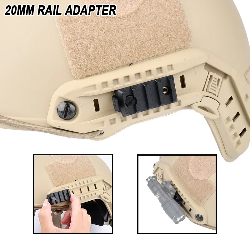 WADSN adaptador de riel OPS para casco táctico, accesorio multifuncional Surefir M300 X300, Clip deslizante para linterna Airsoft, 20MM - imagen 2