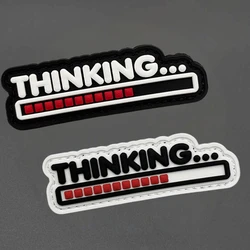 Parche de PVC Thinking Progress Bar Chevron, chaleco táctico, sombreros con gancho y bucle, insignia de moral, pegatinas para mochila, parches para brazalete para ropa
