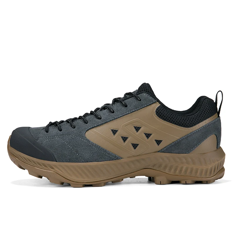 HIKEUP-Zapatillas deportivas de cuero para hombre y mujer, zapatos de Trekking, senderismo, escalada, diseñador de lujo, talla grande