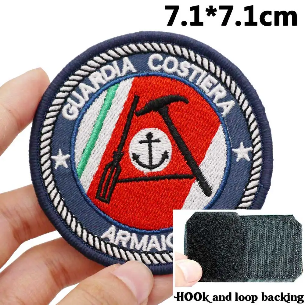 Guardia costiera Parches bordados tácticos para mochilas y ropa Accesorios militares con respaldo de gancho o coser - imagen 2
