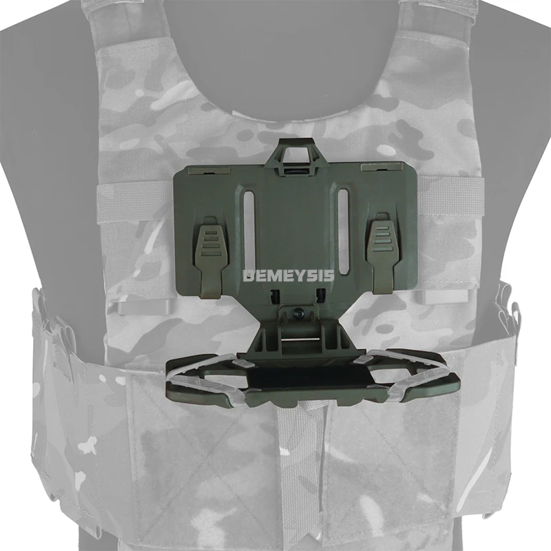 Soporte táctico MOLLE para teléfono, tablero de navegación plegable, equipo de sujeción para teléfono móvil, chaleco de caza Airsoft, bolsa de pecho, accesorios de Panel administrador - imagen 4