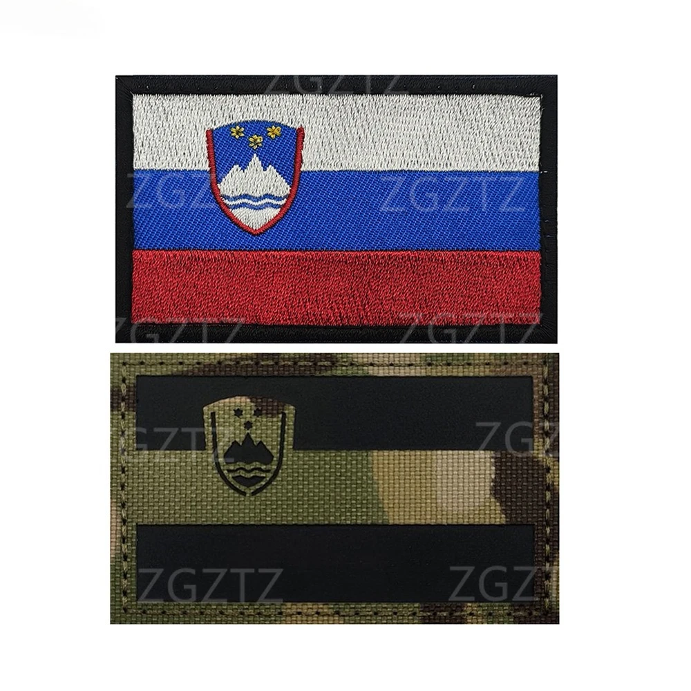 Parche IR reflectante bordado bandera de Eslovenia para mochila - imagen 2