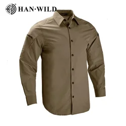 Camisa de secado rápido para hombre, camisas tácticas informales de manga larga para Airsoft, camisetas ligeras de nailon, ropa para acampar, trabajar, cazar y senderismo