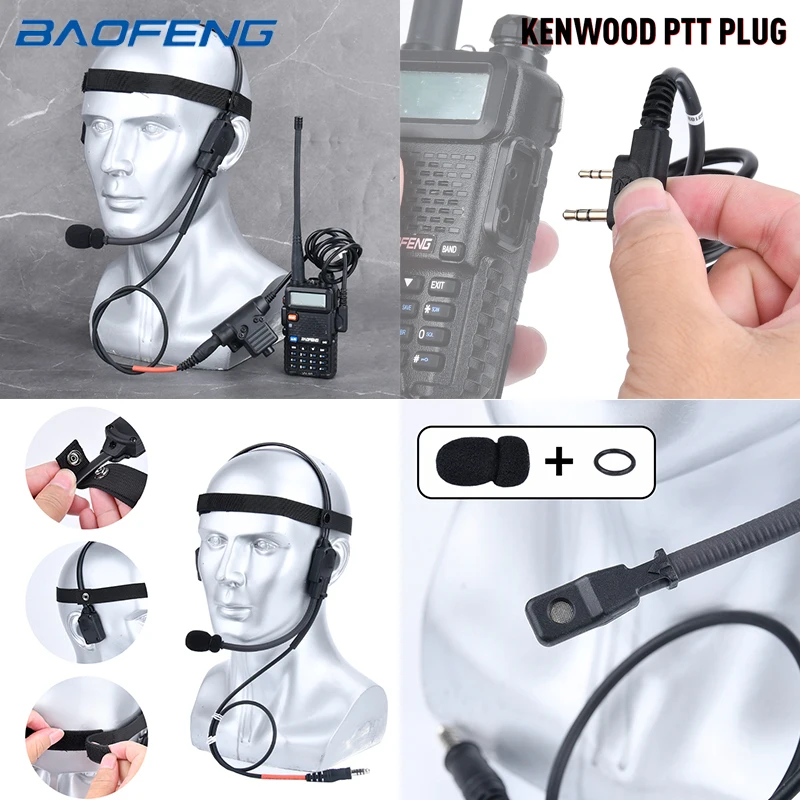 WADSN táctico U94 PTT 7,0 Cable adaptador de auriculares para Walkie Talkie TYT F8 ipsc accesorios Radio Motorola Kenwood