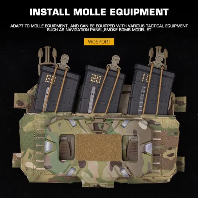 Bolsa táctica para Triple Rifle, parche Molle militar 5,56, adaptador de gancho y bucle para sujetar, accesorios de insignia de parche DIY - imagen 3