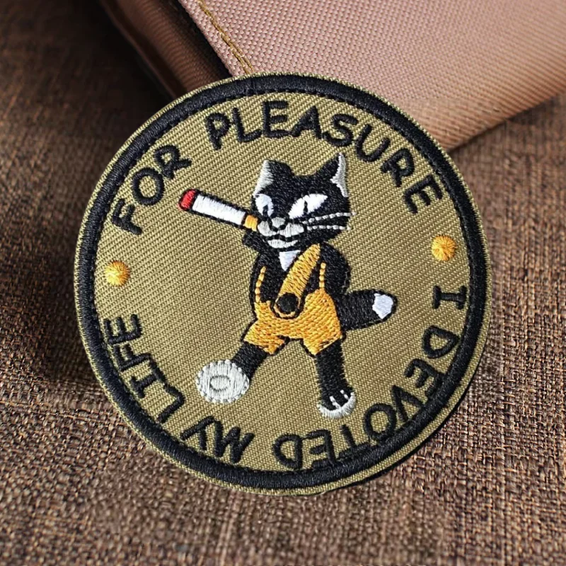 Interesante parche bordado de gato de Anime, gancho táctico, insignia de moral, mochila, pegatina decorativa, parches para brazalete para ropa - imagen 2