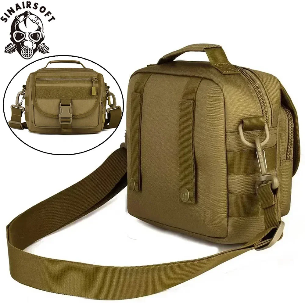 SINAIRSOFT, ventilador militar táctico al aire libre, bandolera de hombro de camuflaje de nailon duradero, bolso de viaje informal Unisex, bolso adjunto