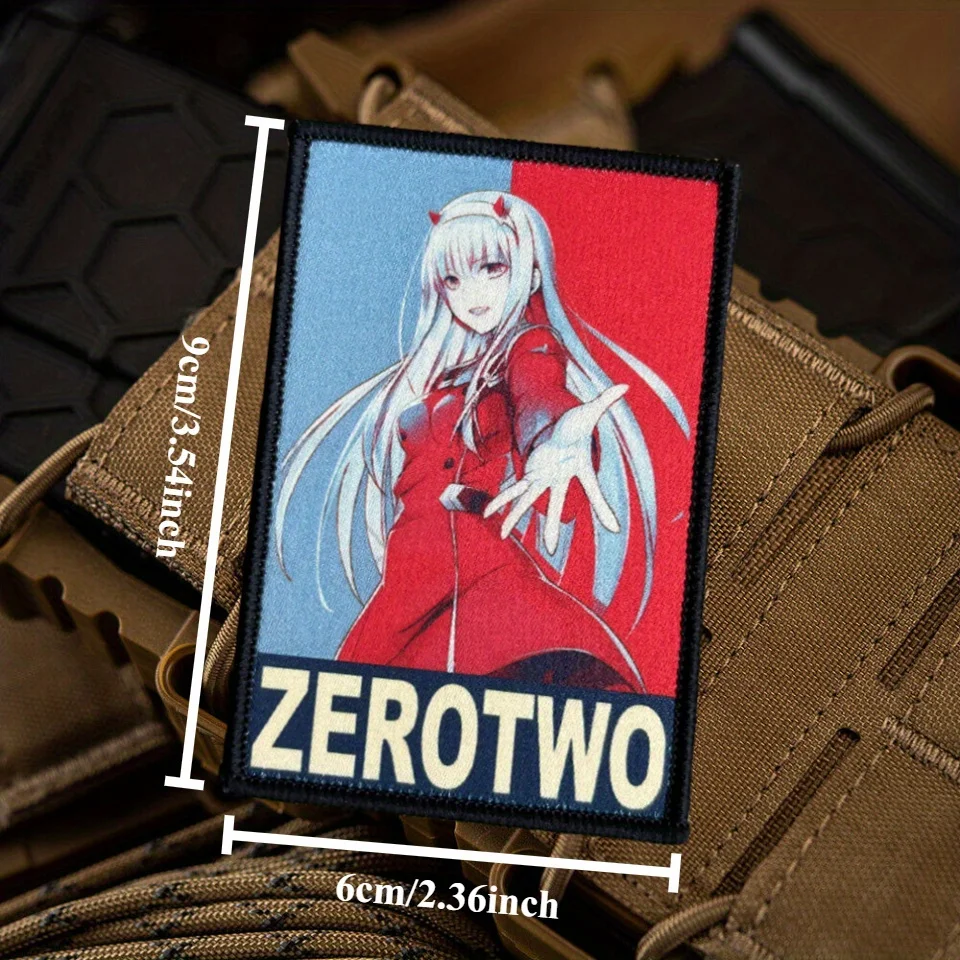 Parche táctico Zero para chicas de Anime, parches de gancho y bucle impresos, insignia de moral militar, brazalete, mochila, chaleco, pegatinas - imagen 3
