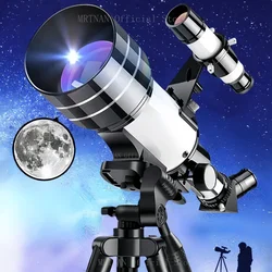 Telescopio astronómico profesional para el espacio, Monocular grande de 70mm, binoculares potentes de tiempo 150, visión nocturna, estrella para acampar