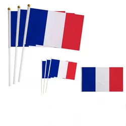 Bandera de Francia ondulada – Banderín de mano 21x14 cm