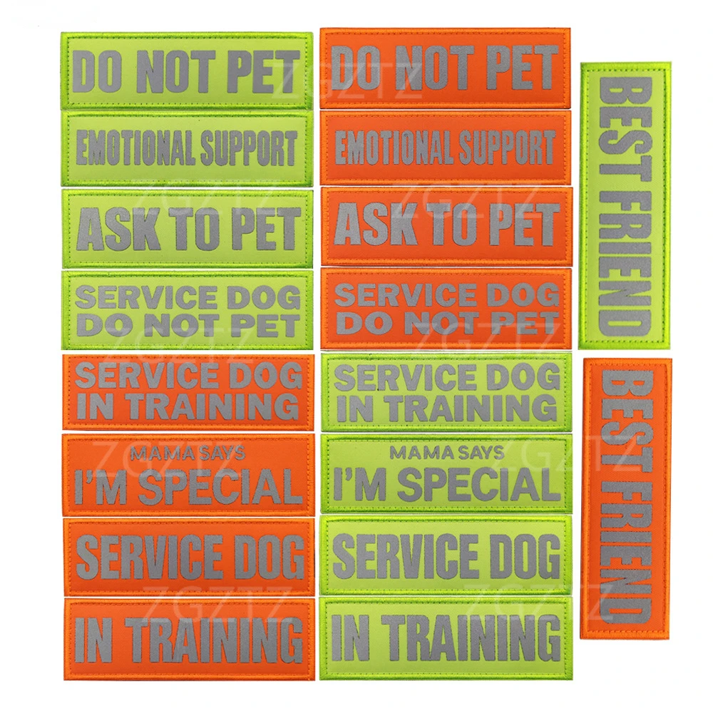 Parche bordado de perro de servicio, insignias reflectantes tácticas, apliques para chaleco, emblema, tira adhesiva, terapia de entrenamiento ESA K9 - imagen 2