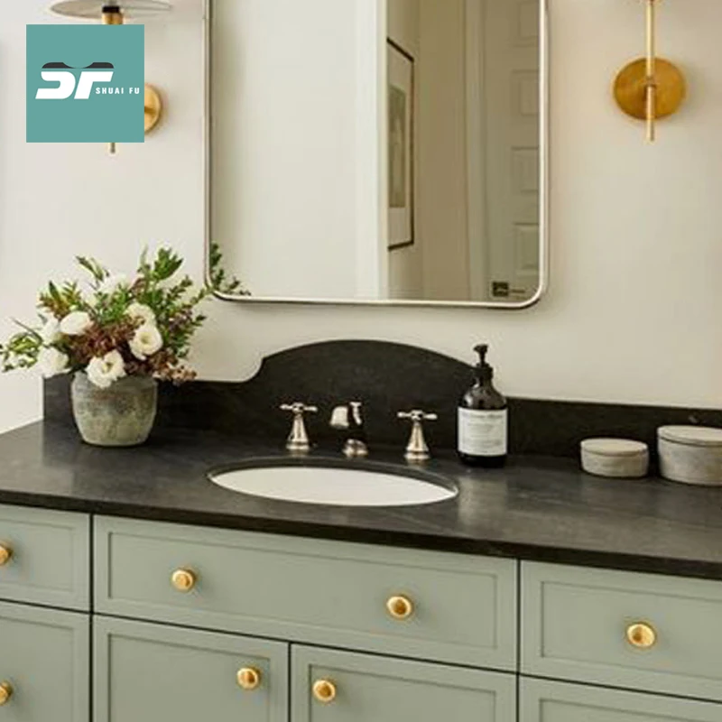 Mueble de baño de estilo americano, piso de madera maciza de roble, lavabo de baño personalizado, lavabo, combinación de mueble, minimalista - imagen 3