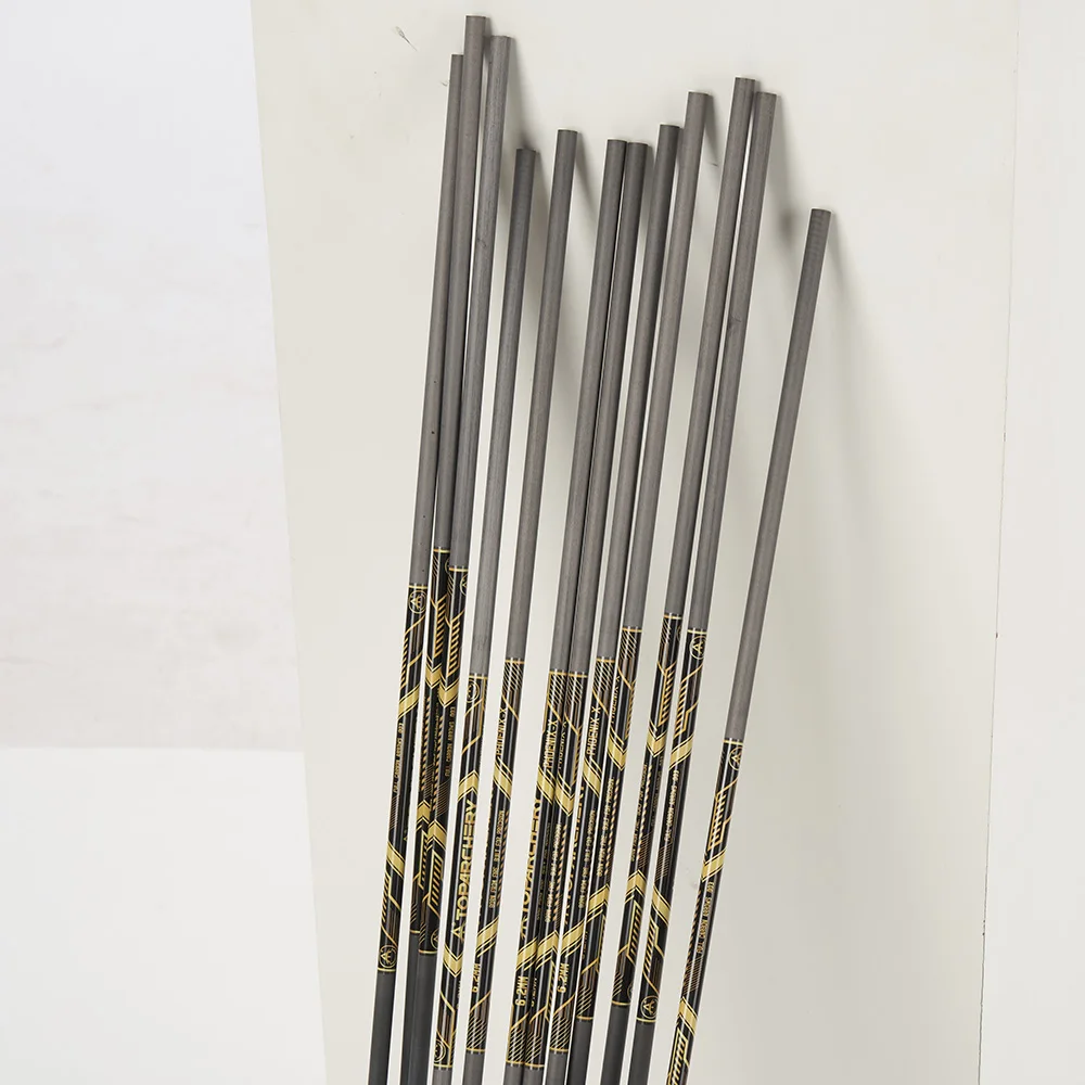 12 Uds. Eje de flechas de carbono puro ID6.2mm tubo de flecha columna vertebral 300 350 400 450 500 600 rectitud 0,003 para arco compuesto/recurbador - imagen 4