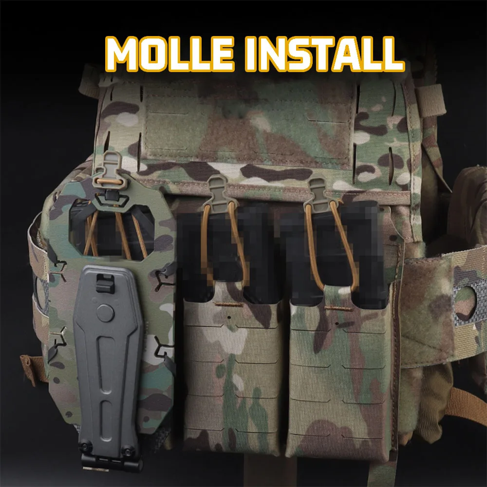 Soporte táctico MOLLE para teléfono, placa de caza Airsoft, accesorios para chaleco, tamaño de pantalla de 4,7 "-6,7", soporte Universal para el pecho del teléfono - imagen 2