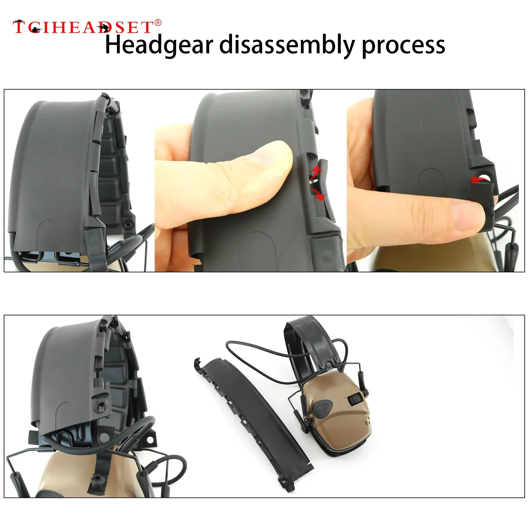 TCIHEADSET diadema extraíble recién mejorada, auriculares tácticos con cancelación de ruido, protección auditiva para caza y Tiro - imagen 5