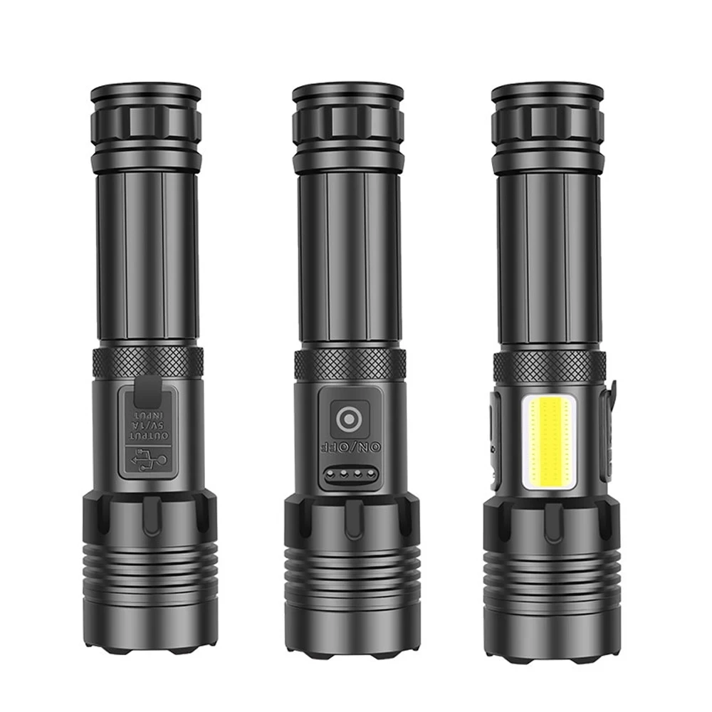 Linterna táctica de alta potencia con Zoom de 30W, luz COB recargable por Usb para exteriores, senderismo, Camping, caza, pesca - imagen 5