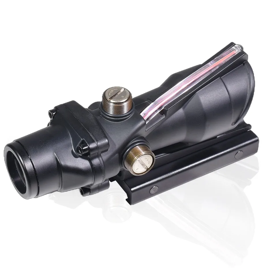 Mira telescópica de caza 4X32, fibra óptica Real Grenn, punto rojo, retícula grabada iluminada, mira óptica táctica compatible con montaje en riel de 20mm - imagen 4