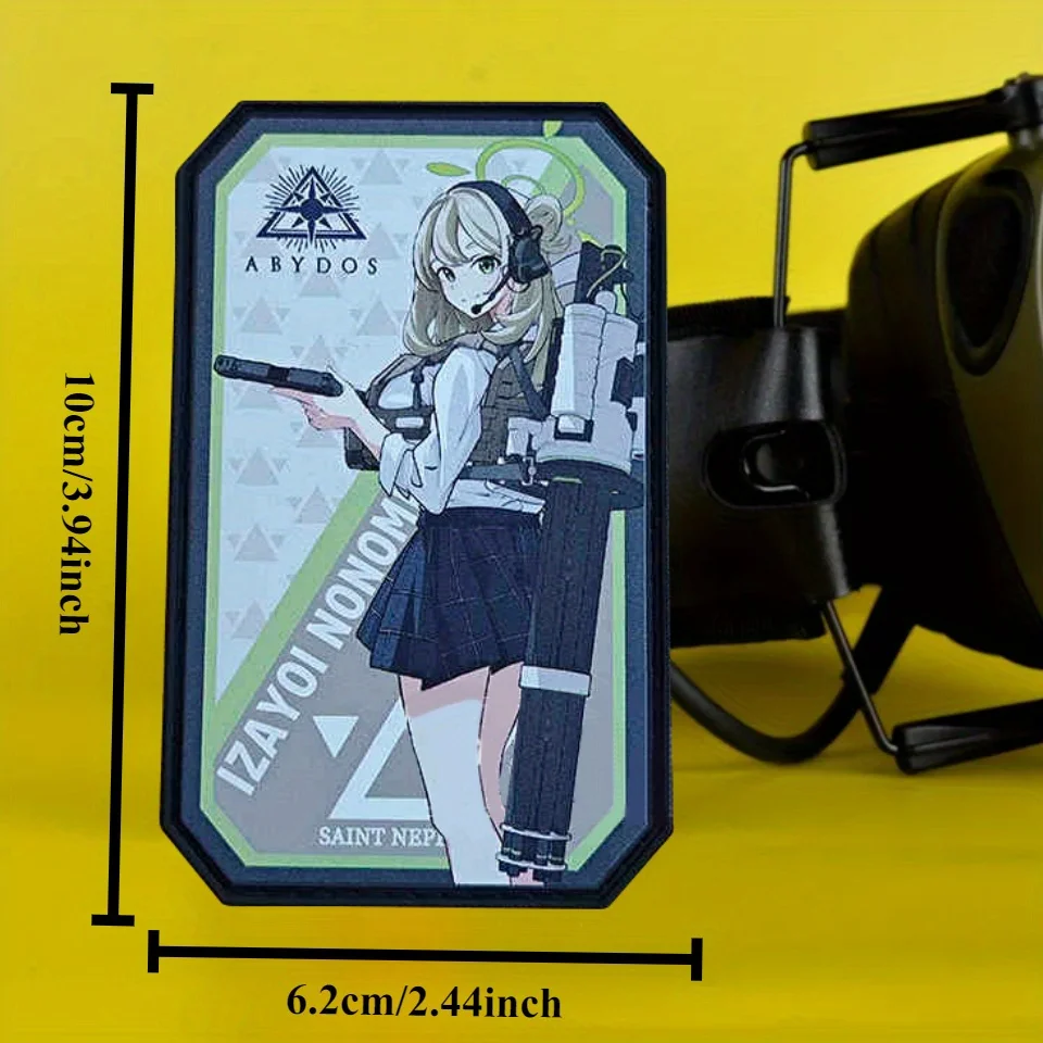 Parche táctico de archivo azul, insignia de moral de chica de arma militar, brazalete Yae Palace, parches de gancho y bucle impresos, pegatina para mochila de ropa - imagen 3