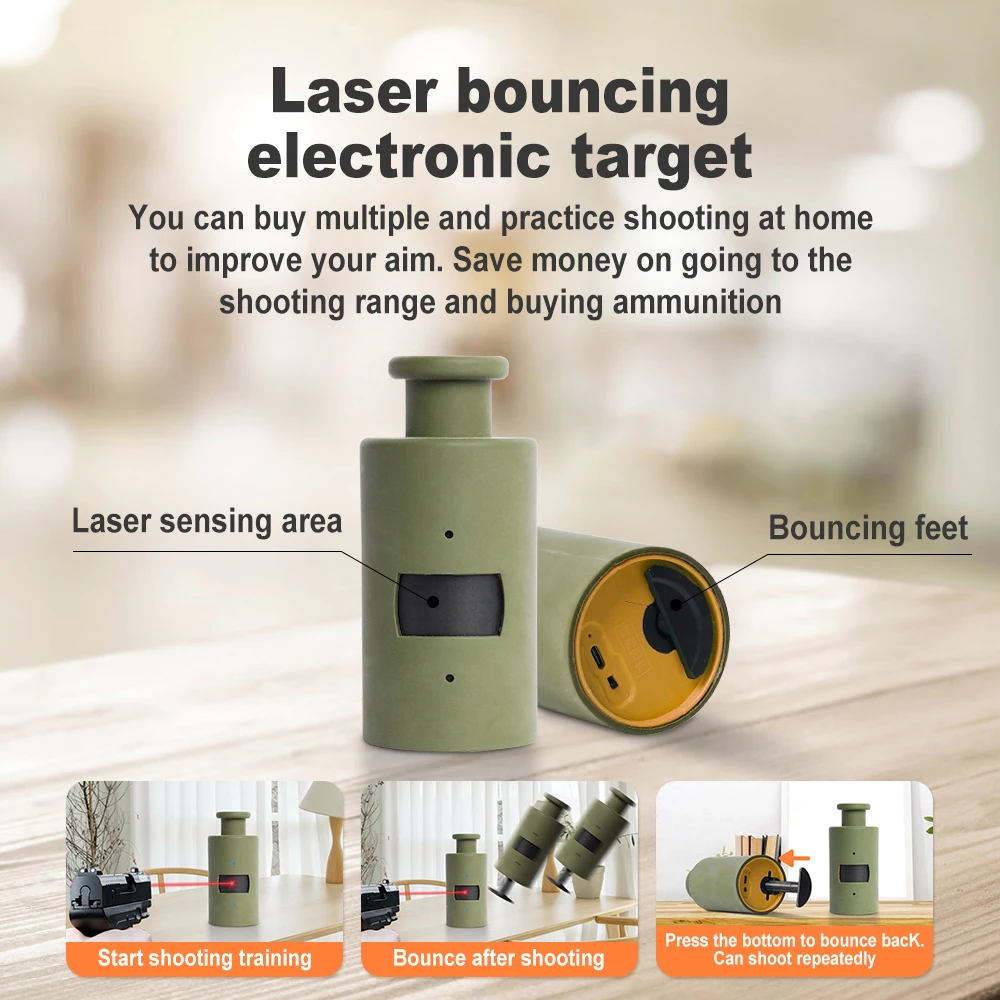 Objetivo láser, objetivo que rebota reactivo electrónico, objetivo de disparo recargable para práctica de disparo láser - imagen 3