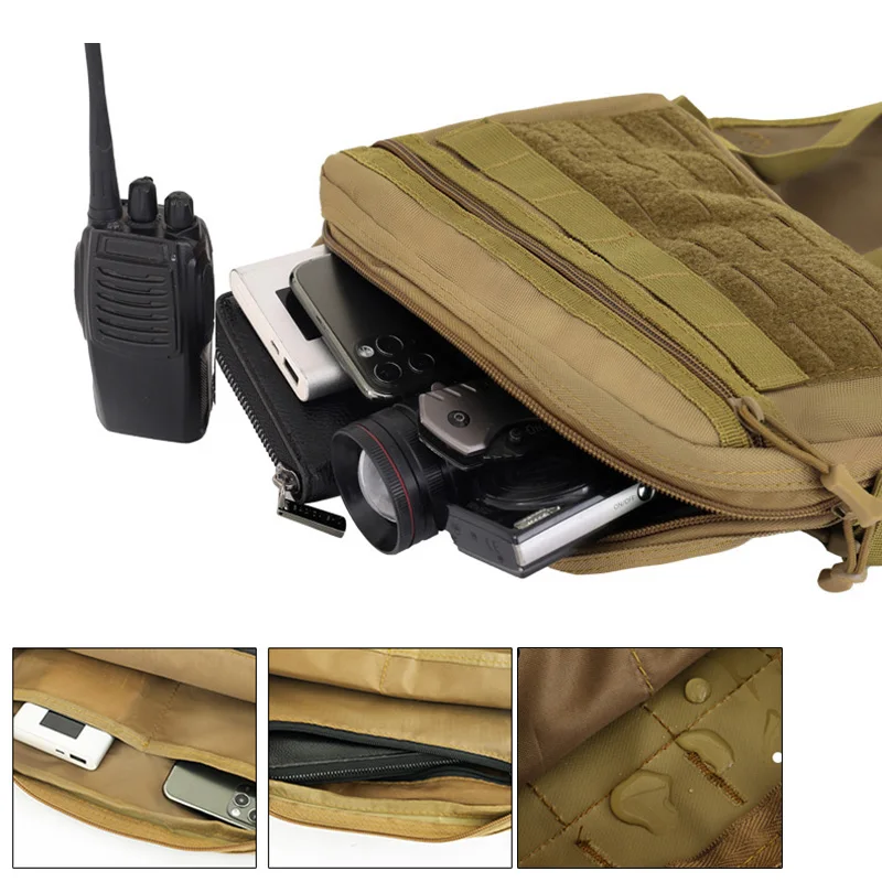 Chaleco táctico de caza para hombre, mochila de pecho para deportes al aire libre, entrenamiento militar, Camping, viajes, pesca, bolsa de servicio Molle - imagen 4