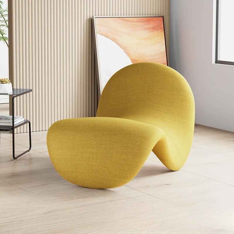 Sofá italiano simple de diseño nórdico, silla perezosa, sala de estar, reclinable, silla de lengua roja de red - imagen 4