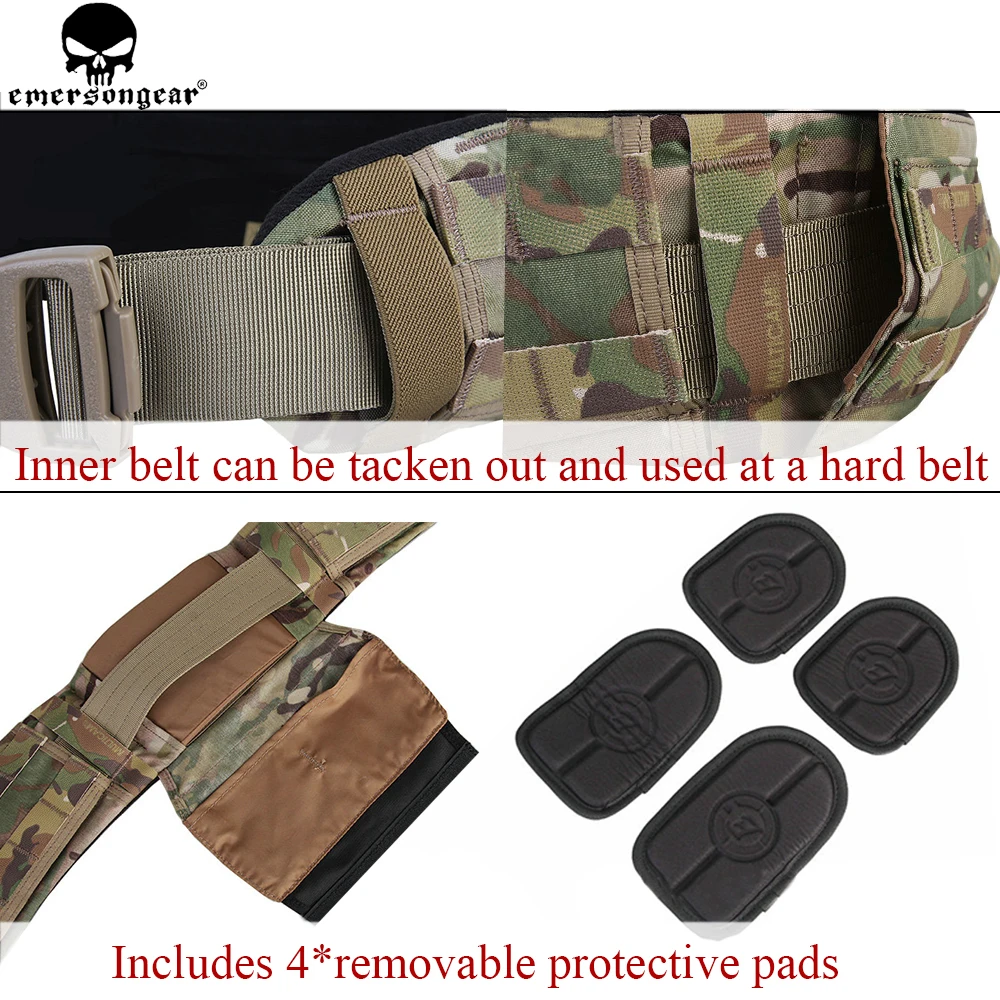 EMERSONGEAR AVS cinturón de perfil bajo Molle cinturón emerson accesorios de caza cinturón negro multicamuflaje EM9295 - imagen 4