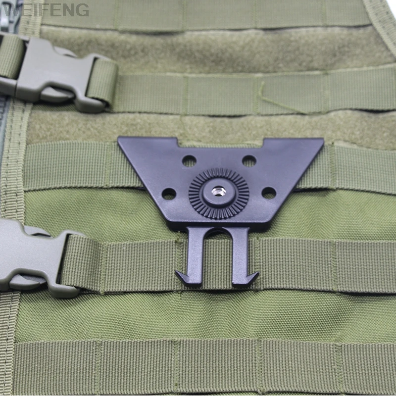Adaptador de funda de pistola táctica, accesorio Molle para GL 17 19, adaptador de funda de pistola Universal, plataforma de ángulos de 360 grados - imagen 5