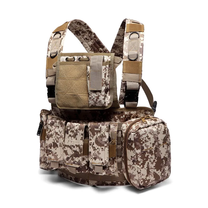 RRV-chaleco táctico de reconocimiento Molle para deportes al aire libre, chaleco protector de camuflaje CS con bolsillo EDC para Radio y revista - imagen 3