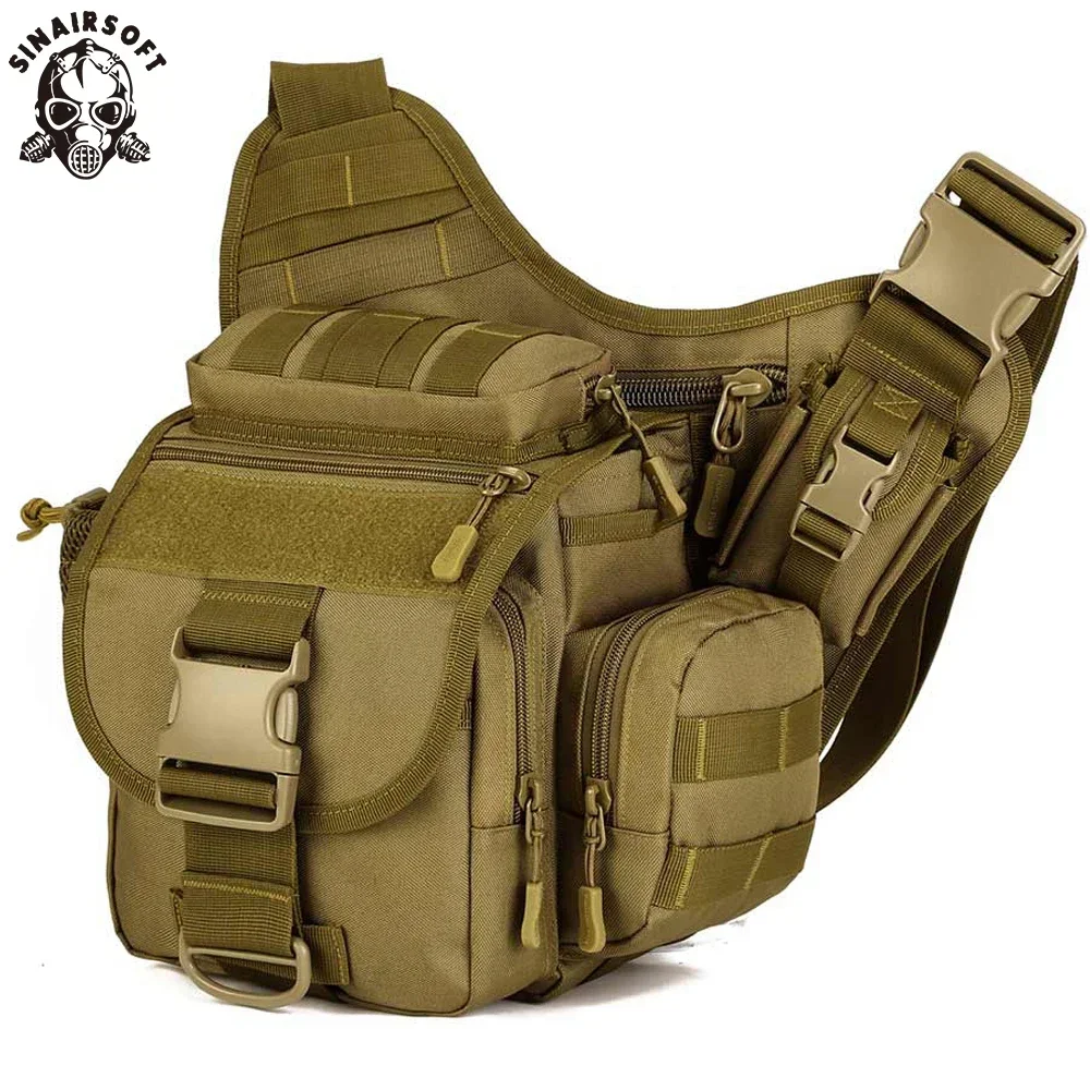 Bolsa de mensajero táctica para hombre, bolso para cámara al aire libre, bolso de hombro de camuflaje para acampar, pescar, senderismo, bolsas Molle - imagen 2
