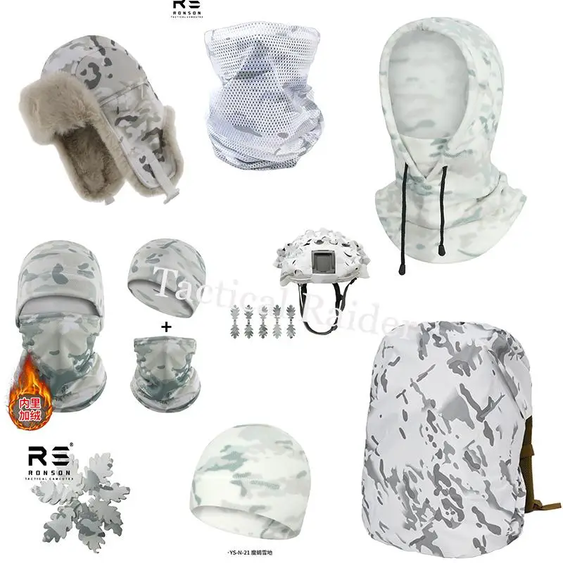 Conjunto térmico outdoor: gorro lana gruesa, bufanda y guantes