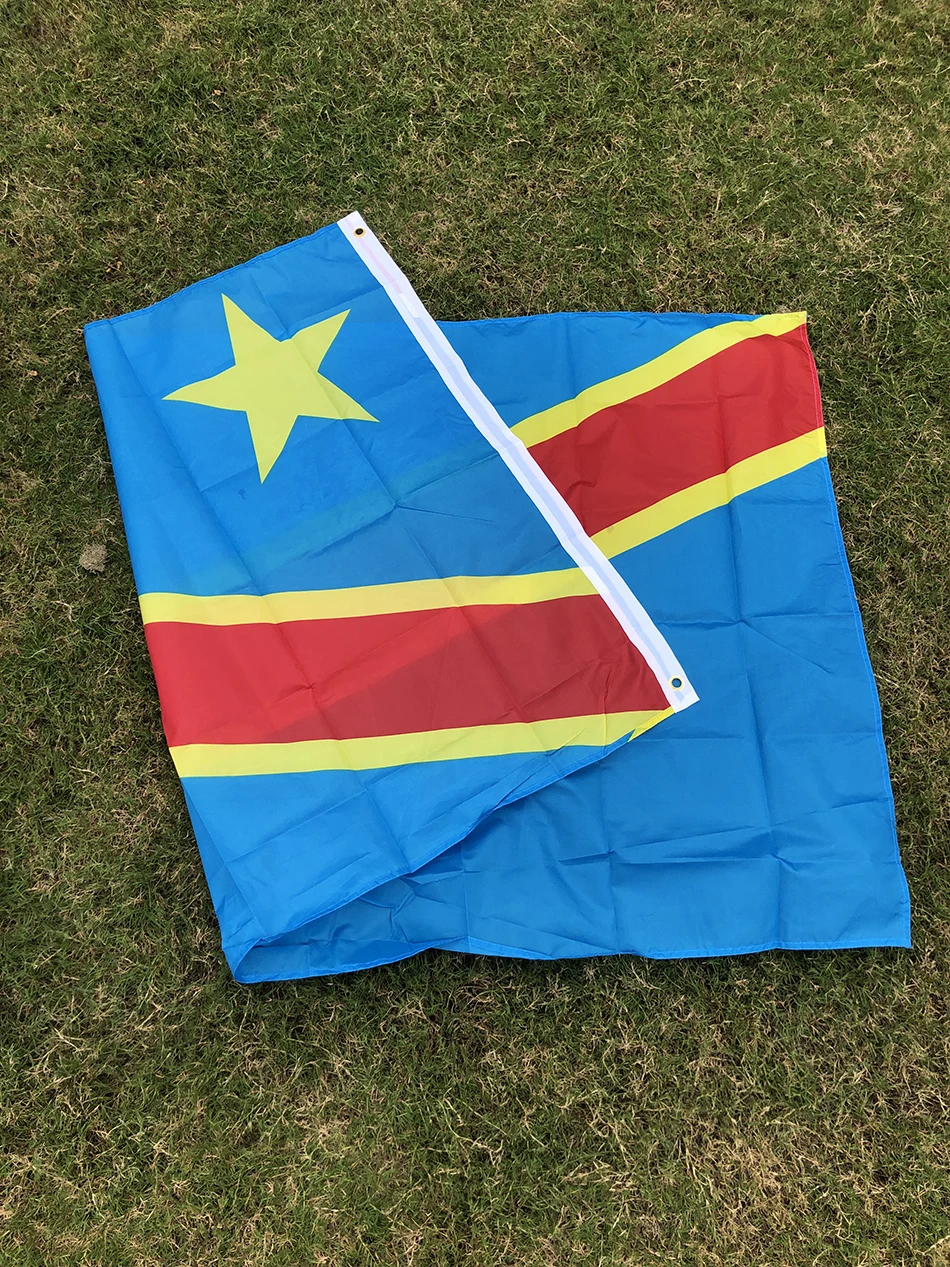 PANTALLA DE SKY Bandera del Congo 90X150cm Bandera de la República Democrática del Congo Banner 3x5 pies Bandera Nacional Banderas de decoración del hogar - imagen 5