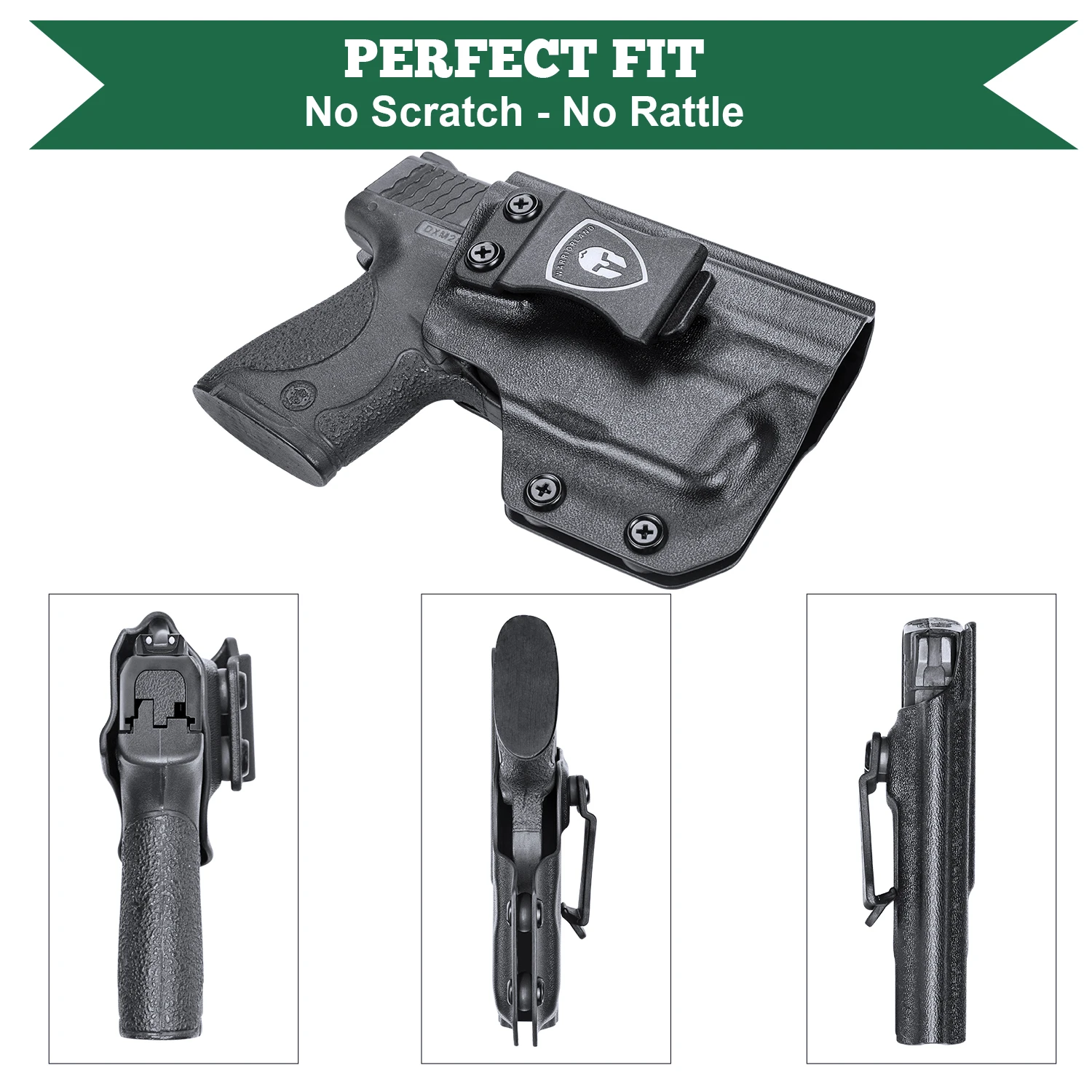 Funda IWB Kydex para M&P Shield con linterna táctica, diestro/zurdo
