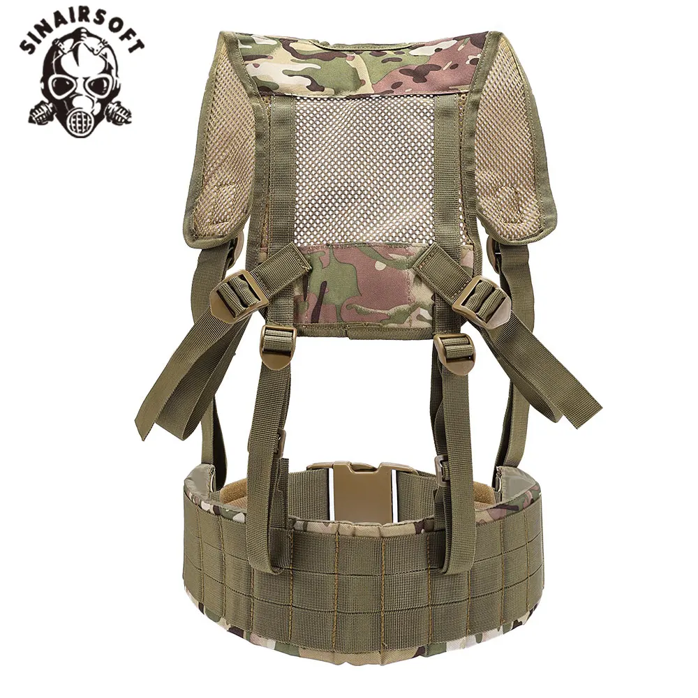 SINAIRSOFT-Chaleco táctico Molle, cinturón en forma de H para hombre, faja con correa para el hombro, equipo de caza acolchado suave ajustable - imagen 3