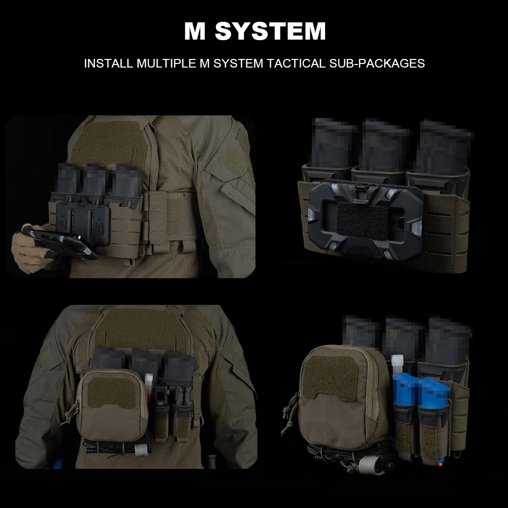 Adaptador MOLLE de segunda capa para estilo camuflaje, bolsa Triple Mag multicalibre, chaleco Airsoft, portador de placa, equipo táctico Molle - imagen 5