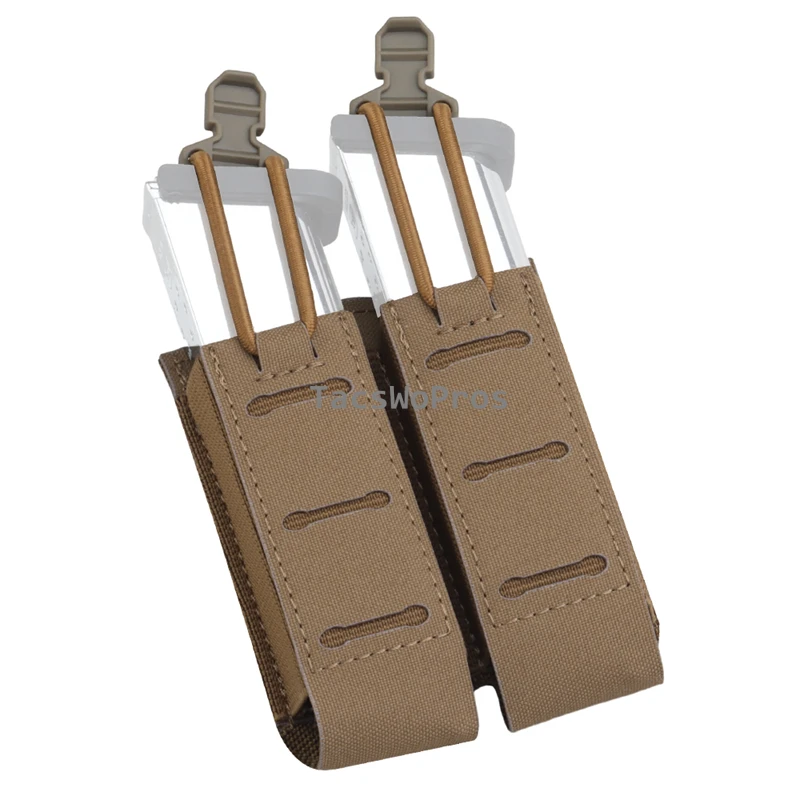 Bolsas para revistas de pistolas Airsoft, sistema MOLLE, bolsa táctica doble Mag de 9mm para tiro al aire libre, herramientas de caza, bolsa portadora - imagen 3