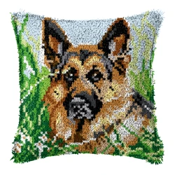 Kit punto de cruz Corgi – Almohada bordada DIY lana para manualidades
