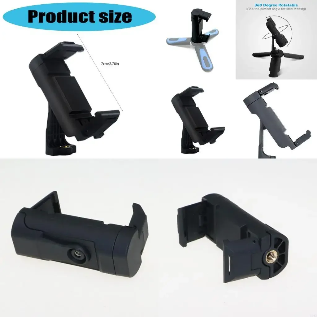 Abrazadera Clip para teléfono para trípode escritorio, adaptador trípode para montaje en teléfono móvil, transmisión en