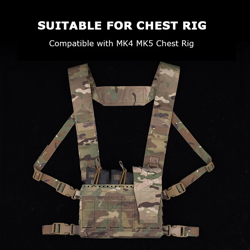 Cubierta de fijación de aparejo de pecho táctico, bolsa de revista, cierre de solapa seguro, paño para bolsa SPUD MK5, MK4, MK3, accesorios de chaleco - imagen 3