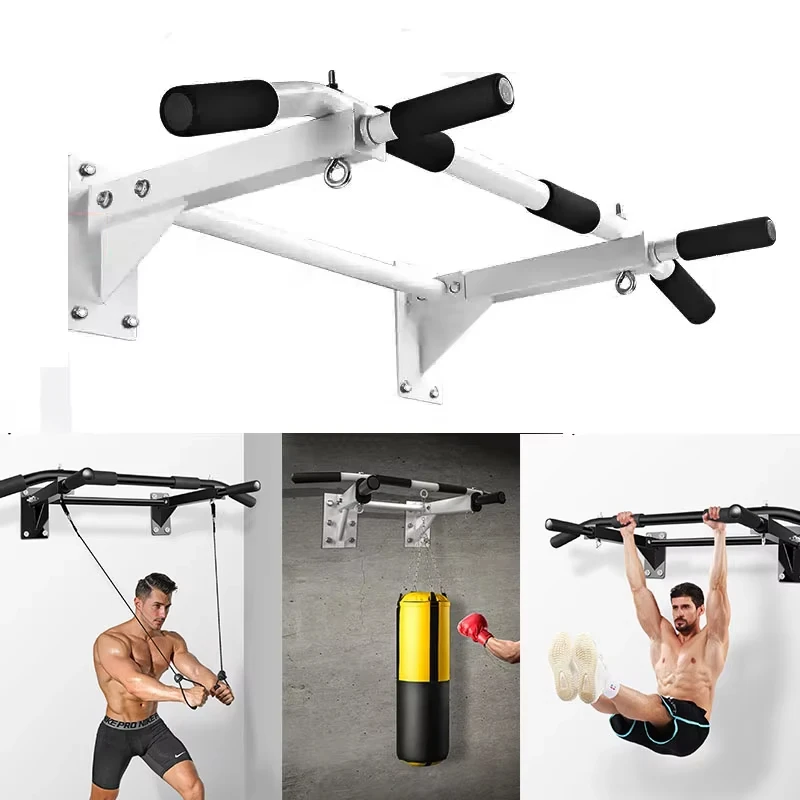 Barra de dominadas montada en la pared para puerta, barra de dominadas reforzada con agarre, equipo de ejercicio de gimnasio en casa para entrenamiento de espalda y núcleo - imagen 2