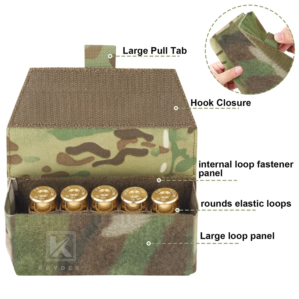 KRYDEX-bolsa táctica MOLLE para munición, bolsa para teléfono móvil, soporte para batería de bala extraíble, riñonera para disparar, cinturón para exteriores, chaleco, equipo - imagen 2