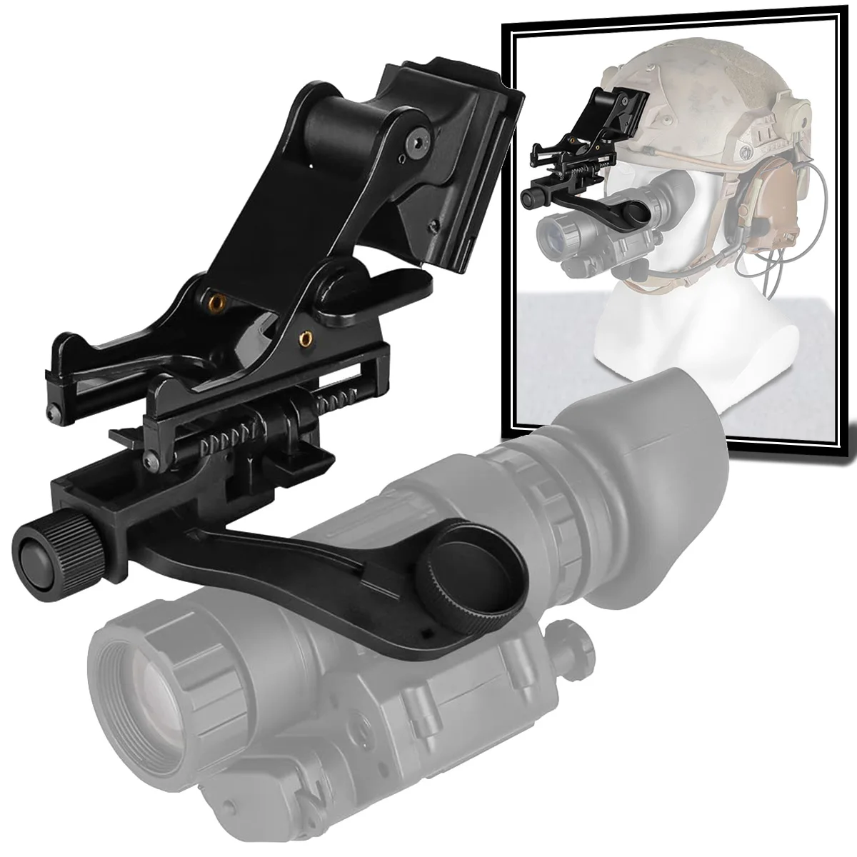 Gafas de visión nocturna PVS 14, montaje NVG, cola de milano, brazo J, soporte de rinoceronte para cascos Rhino NVG PVS-14/PVS-7, soporte de montaje de Metal