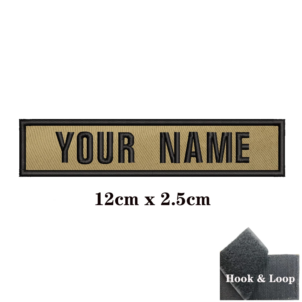 Parche personalizado con nombre y número, etiquetas de insignia a rayas, brazalete de chevrons, bucle de hierro o gancho bordado de color caqui, 1 ud. - imagen 5